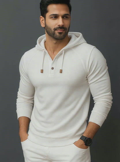 Premium White Hoodie T-shirt for Men(F/S)