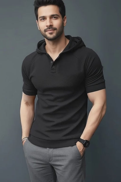 Premium Black Hoodie T-shirt for Men