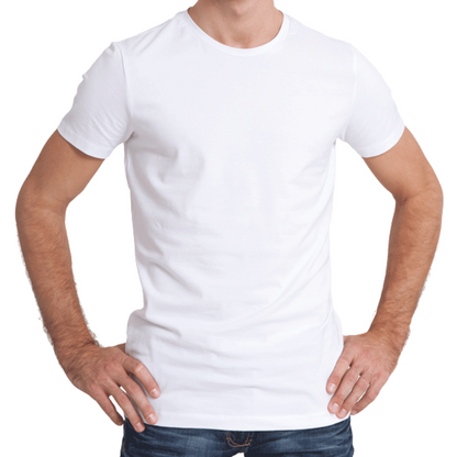 Half Sleeves 180 GSM T-Shirts for Men Cotton (White)