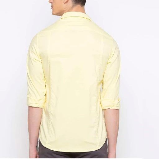 Lemon Plain Cotton Solid Shirt